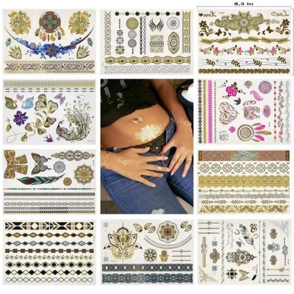 Huge set of Metallic Temporary Tattoos - Picture 3 of 6